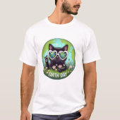 Sign Hand Black Cat T-shirt (Voorkant)