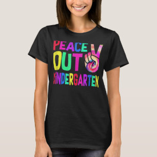 Sign Hand Peace Out Kindergarten Tie Dye Gradu T-shirt