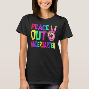 Sign Hand Peace Out Kindergarten Tie Dye Gradu T-shirt