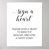 Sign Heart Drop Weduwen Guest Book Sign Poster (Voorkant)