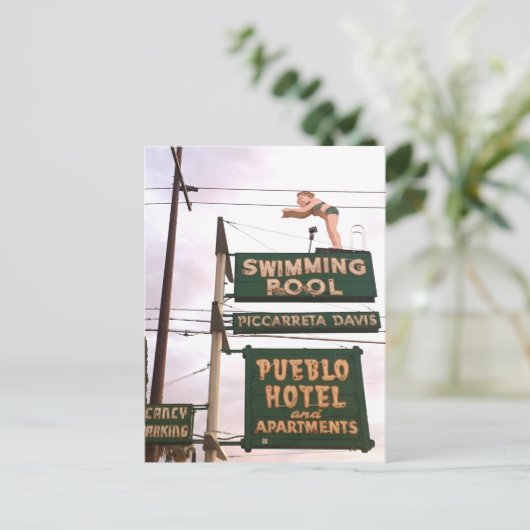  Sign Hotel Swimming Pool Briefkaart (Staand voorkant)