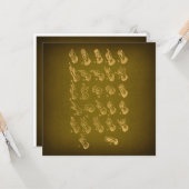 Sign Language Alphabet Antiek Art Green Kaart (Voorkant / Achterkant in situ)