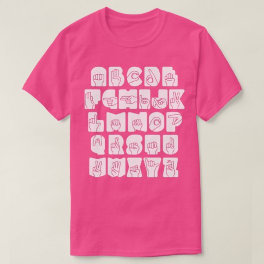 Sign Language Alphabet ASL 1 T-shirt (Design voorkant)