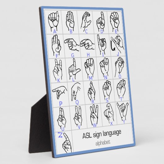 SIGN LANGUAGE ALPHABET plaque Fotoplaat (Zijkant)