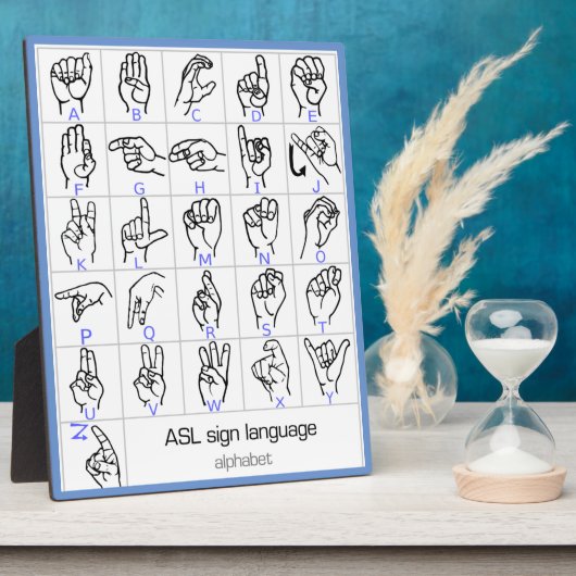 SIGN LANGUAGE ALPHABET plaque Fotoplaat (Zijkant)