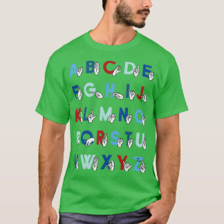 Sign Language ASL Alphabet Baseball T-shirt
