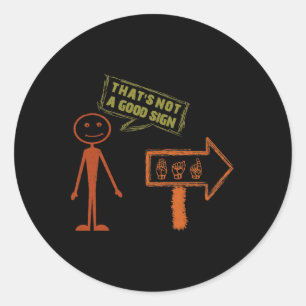 Sign Language ASL American Hand Talking Awareness Ronde Sticker