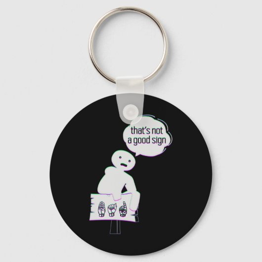 Sign Language ASL American Hand Talking Awareness Sleutelhanger (Voorkant)