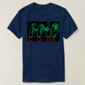 Sign Language ASL Deaf Mute Gesture CODE T-shirt (Design voorkant)
