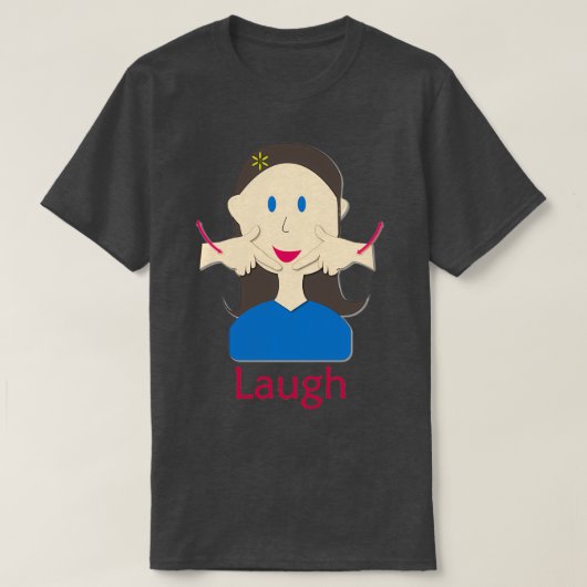 Sign Language ASL Laugh T-shirt (Design voorkant)