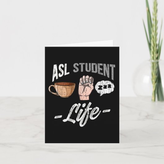 Sign Language Attire Deaf Awareness ASL Student Fu Kaart (Voorkant)