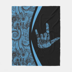Sign Language Blanket  ASL Mam Love Fleece Deken