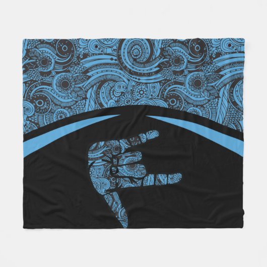 Sign Language Blanket  ASL Mam Love Fleece Deken (Voorkant (Horizontaal))