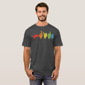 Sign Language Funny Rainbow Flag Gay LGBT Deaf T-shirt (Voorkant volledig)