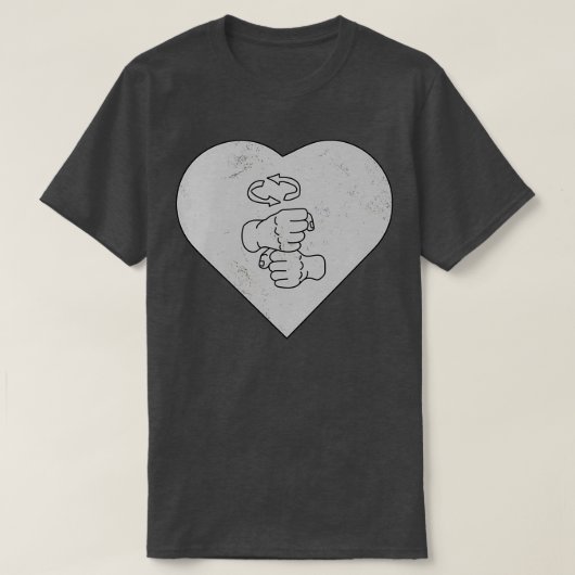 Sign Language Heart Coffee Marble T-shirt (Design voorkant)