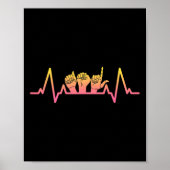 Sign Language Heartbeat Tee Teacher Deaf Awareness Poster (Voorkant)