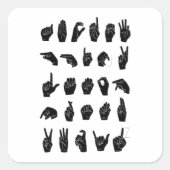 Sign Language I Vierkante Sticker (Voorkant)
