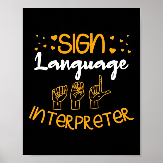 Sign Language Interpreter Deaf Sign Language Aware Poster (Voorkant)