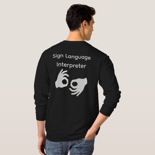 Sign Language Interpreter Long sleeve T-shirt (Achterkant volledig)