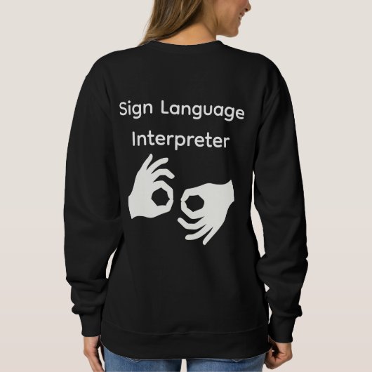 Sign Language Interpreter Woman's Black Trui (Achterkant)