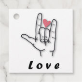 Sign Language Love Bedankjes Labels (Voorkant)