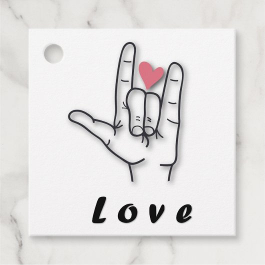 Sign Language Love Bedankjes Labels (Voorkant)