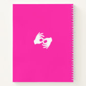 Sign Language Notebook – ASL Hands Symbol Magenta Notitieboek (Achterkant)