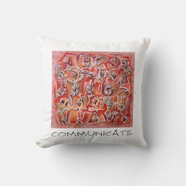 Sign Language Pillow Kussen (Voorkant)