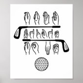 Sign Language Talk Birdie to me Funny Golf Golfer Poster (Voorkant)