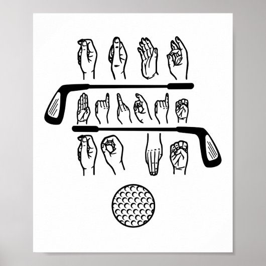 Sign Language Talk Birdie to me Funny Golf Golfer Poster (Voorkant)