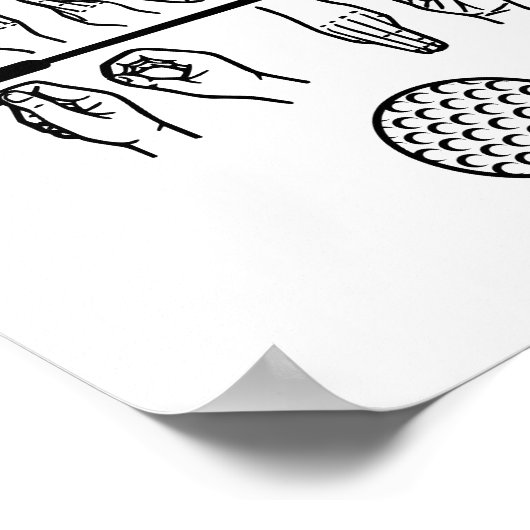 Sign Language Talk Birdie to me Funny Golf Golfer Poster (Hoek)