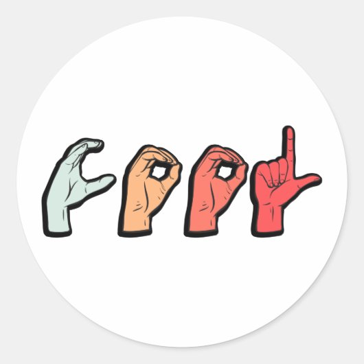 Sign Language Word ASL - Doaf Culture Ronde Sticker (Voorkant)