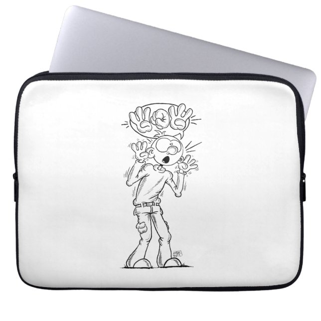 Sign language ‘WOW’ - Deaf Pit Paffner. Laptop Sleeve (Voorkant)