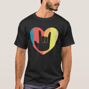 Sign Languege Heart Love  Deaf Persons T-shirt