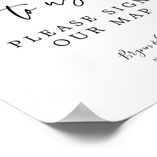 Sign Map Guestbook Destination Wedding Decor B613 Poster (Hoek)