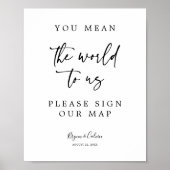 Sign Map Guestbook Destination Wedding Decor B613 Poster (Voorkant)