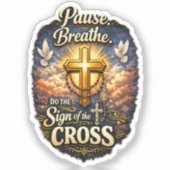 Sign of the Cross Christian Faith  Sticker (Voorkant)