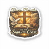 Sign of the Cross Christian Faith  Sticker (Voorkant)