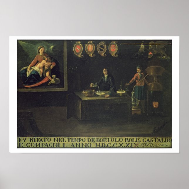 Sign of the Venetian Pharmacists' Guild, 1729 (pan Poster (Voorkant)