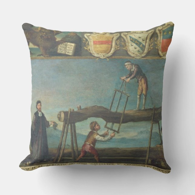 Sign of the Venetian Saw Mill Workers' Guild, 1445 Kussen (Voorkant)