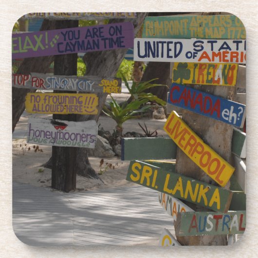 Sign Post Rum Point Grand Cayman Bier Onderzetter (Voorkant)