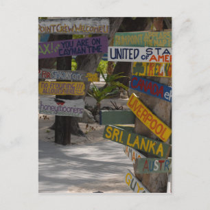 Sign Post Rum Point Grand Cayman Briefkaart