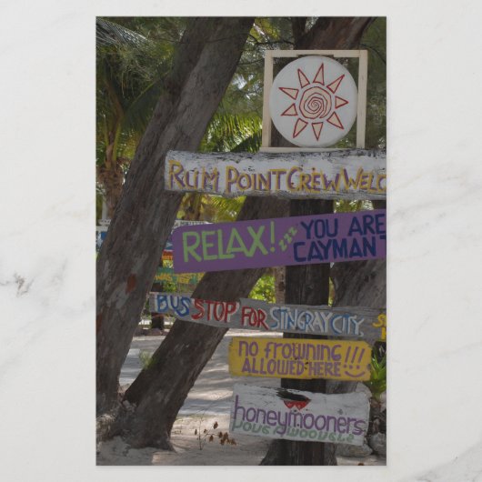Sign post Rum Point Grand Cayman Briefpapier (Voorkant)