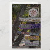 Sign post Rum Point Grand Cayman Briefpapier (Voorkant / Achterkant)