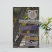 Sign post Rum Point Grand Cayman Briefpapier (Staand voorkant)