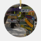 Sign Post Rum Point Grand Cayman Keramisch Ornament (Voorkant)