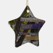 Sign post Rum Point Grand Cayman Keramisch Ornament (Rechts)