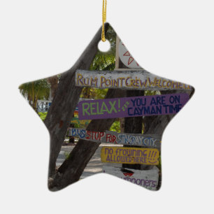 Sign post Rum Point Grand Cayman Keramisch Ornament