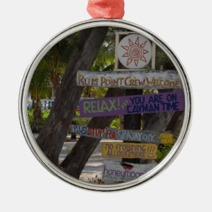 Sign post Rum Point Grand Cayman Metalen Ornament