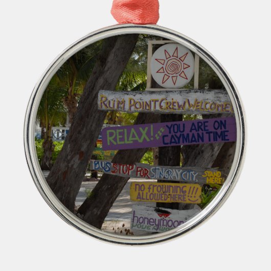 Sign post Rum Point Grand Cayman Metalen Ornament (Voorkant)